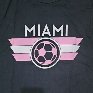 Men's Miami Soccer Graphic Tee - Black and Pink